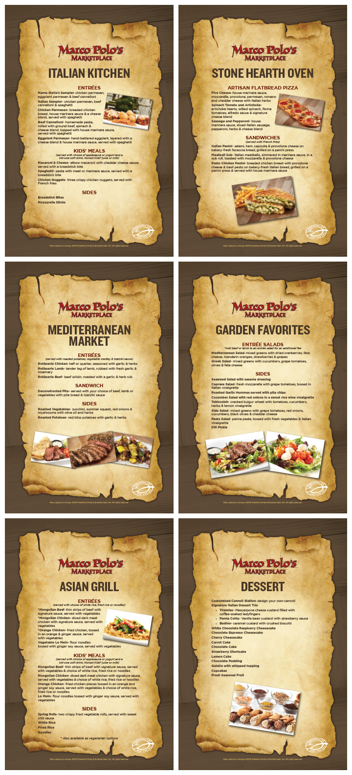 2016 BGW Marco Polo's Marketplace Menus