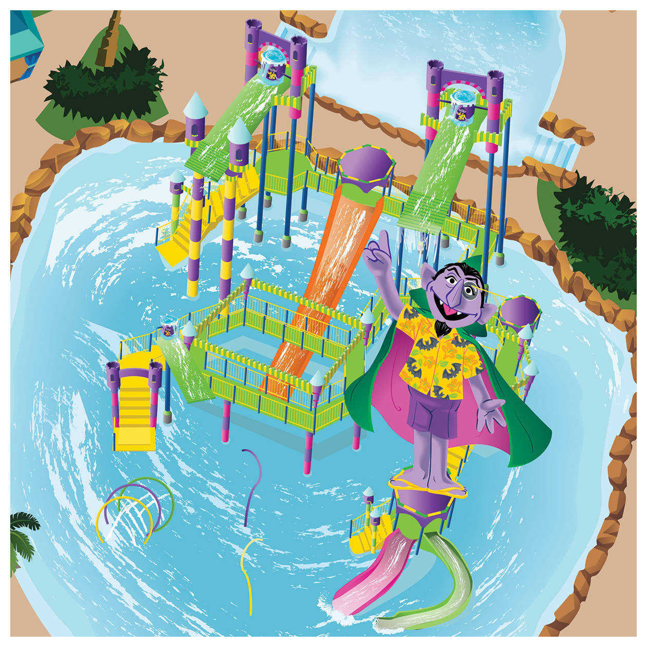 2023 SPC Count Splash Castle Map Illustration