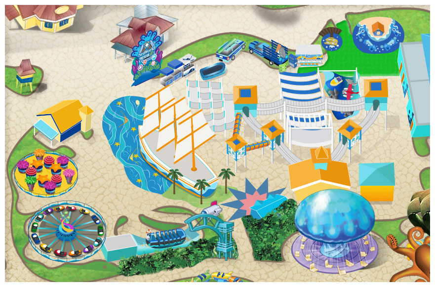2023 SWC SeaWorld Rescue Jr. Map Illustration